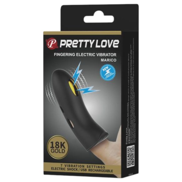 Pretty Love Marico - vibrador de dedo estimulador eléctrico - silicona negra
