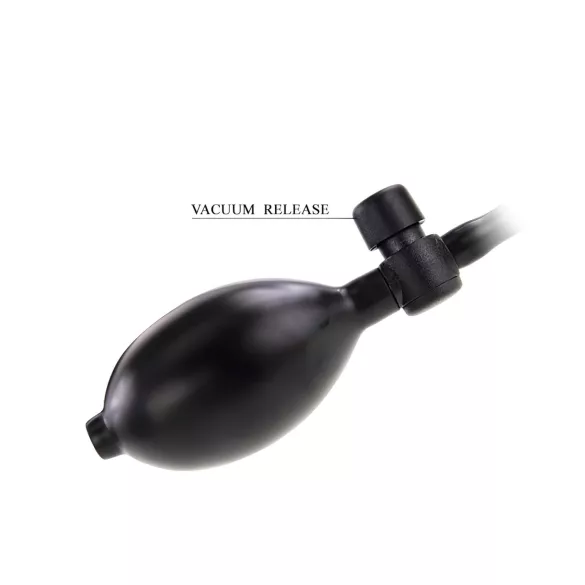 Pretty Love - plug anal inflable con bola interna - silicona negra
