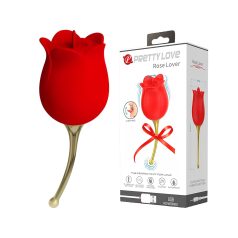 Pretty Love Rose Lover - 2en1 vibrador lengua clítoris (rojo)   Pretty Love Rose Lover - 2en1 vibrador lengua clítoris (rojo)