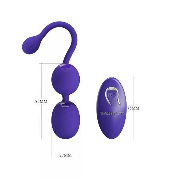 Pretty Love Willie Youth - bola vaginal con control remoto - silicona lila