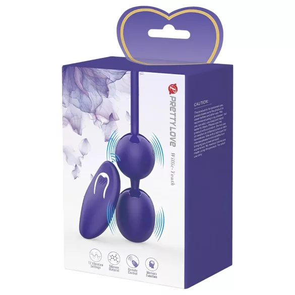 Pretty Love Willie Youth - bola vaginal con control remoto - silicona lila