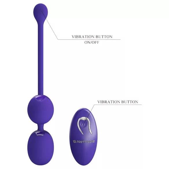Pretty Love Willie Youth - bola vaginal con control remoto - silicona lila