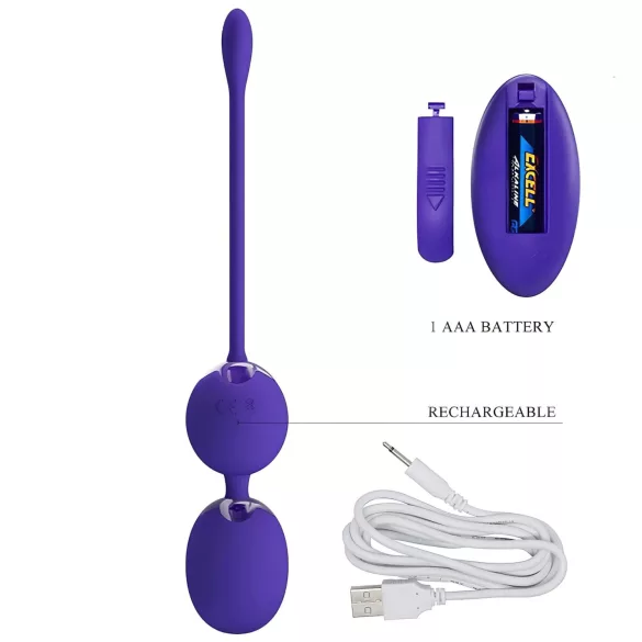 Pretty Love Willie Youth - bola vaginal con control remoto - silicona lila