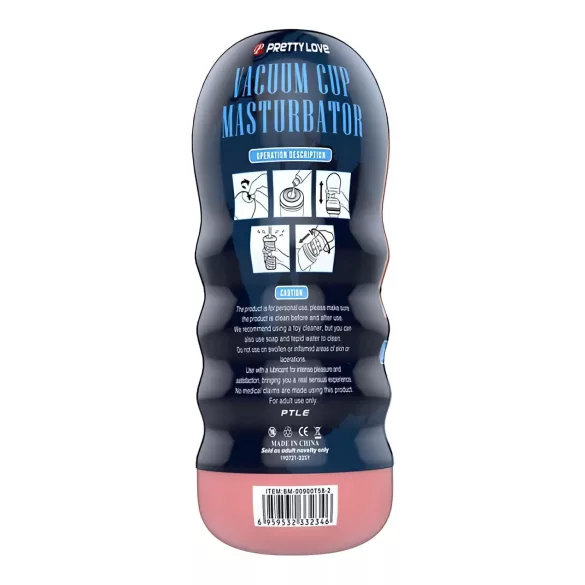 Pretty Love Vacuum Cup - masturbador con boca realista (color carne)