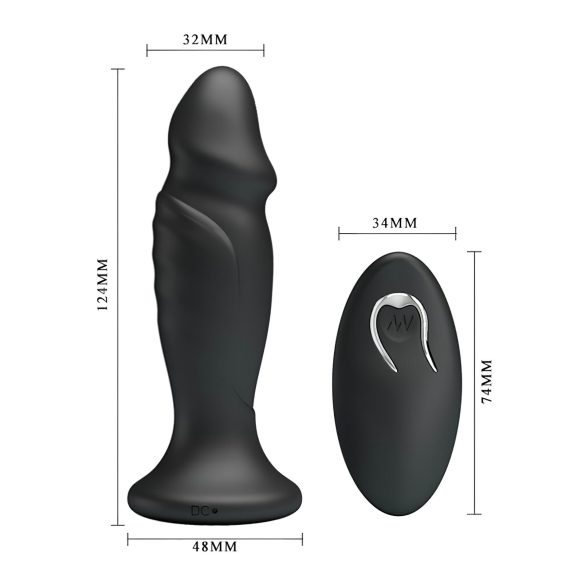 MR. PLAY - vibrador anal recargable con control remoto - silicona negra