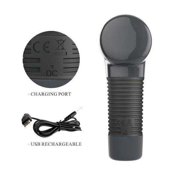 Pretty Love - pistola de masajeador vibrador - silicona negra