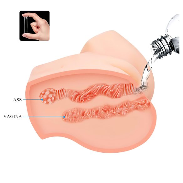Crazy Bull - masturbador realista con vibración - culo artificial color natural