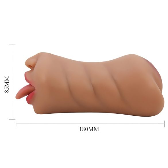 Crazy Bull - masturbador doble boca y vagina - silicona color natural