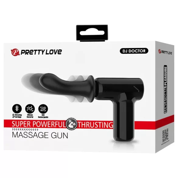 Pretty Love Dj Doctor - vibrador pistola con empuje - vagina - silicona negra