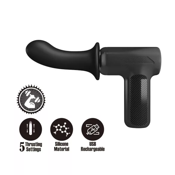 Pretty Love Dj Doctor - vibrador pistola con empuje - vagina - silicona negra