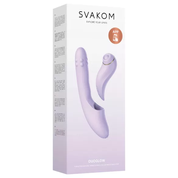 Svakom DuoGlow - vibrador doble punto G y clítoris - silicona lila