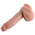 Dildo realista de doble densidad con ventosa, testículos - 18 cm (natural)