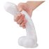 Dildo realista con ventosa y testículos (blanco)