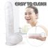 Dildo realista con ventosa y testículos (blanco)