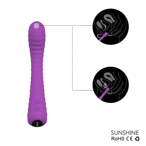 Sex HD Sunshine - vibrador punto G recargable texturizado - silicona lila
