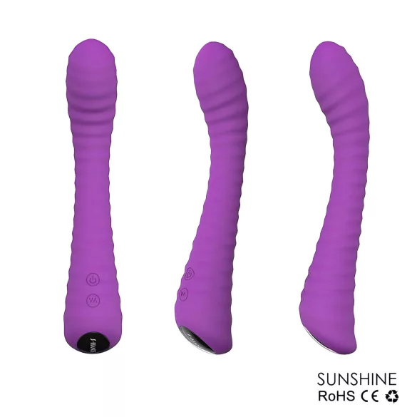 Sex HD Sunshine - vibrador punto G recargable texturizado - silicona lila