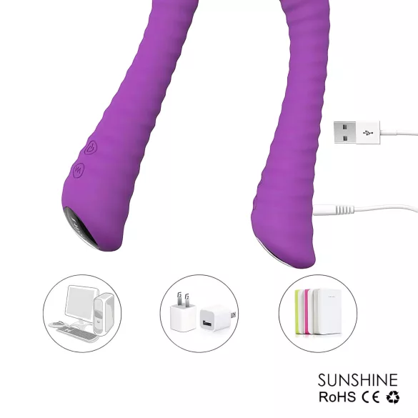 Sex HD Sunshine - vibrador punto G recargable texturizado - silicona lila