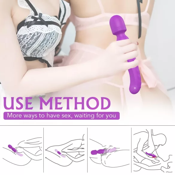 Sex HD Iris - Vibrador masajeador con calentamiento y 2 motores - silicona lila