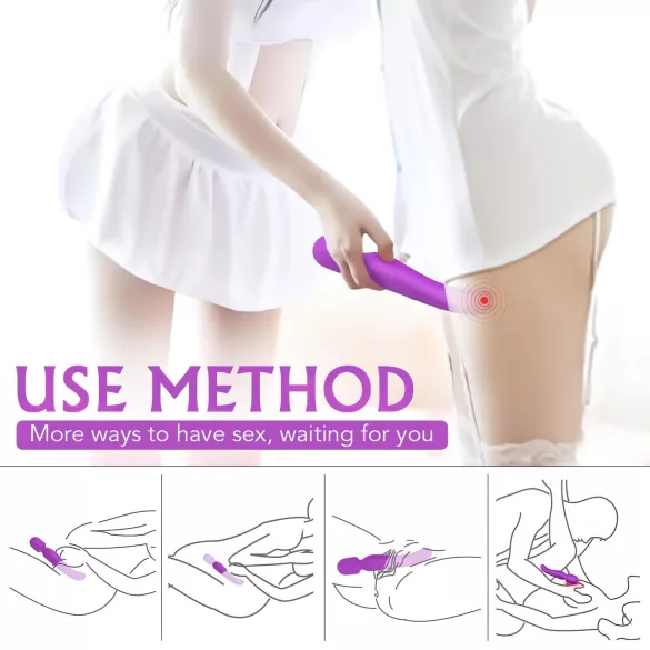 Sex HD Iris - Vibrador masajeador con calentamiento y 2 motores - silicona lila