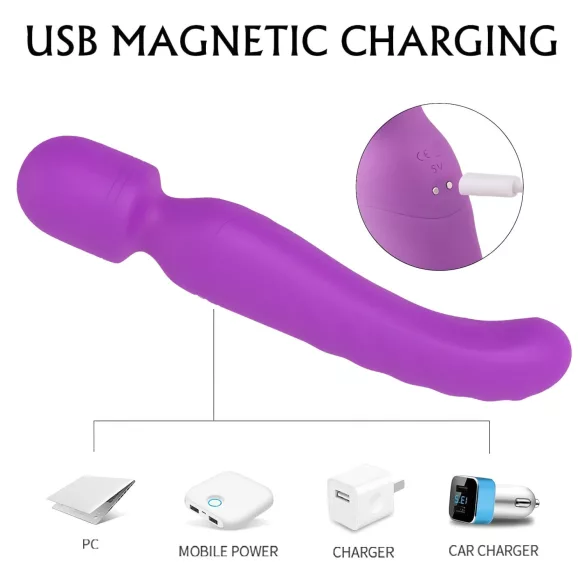 Sex HD Iris - Vibrador masajeador con calentamiento y 2 motores - silicona lila