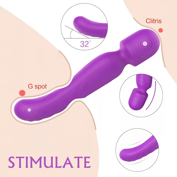 Sex HD Iris - Vibrador masajeador con calentamiento y 2 motores - silicona lila