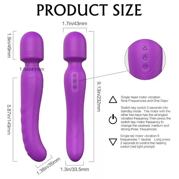 Sex HD Iris - Vibrador masajeador con calentamiento y 2 motores - silicona lila