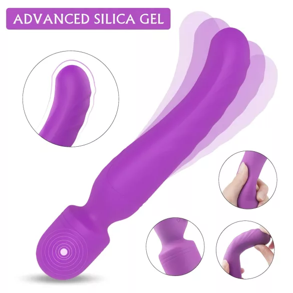 Sex HD Iris - Vibrador masajeador con calentamiento y 2 motores - silicona lila