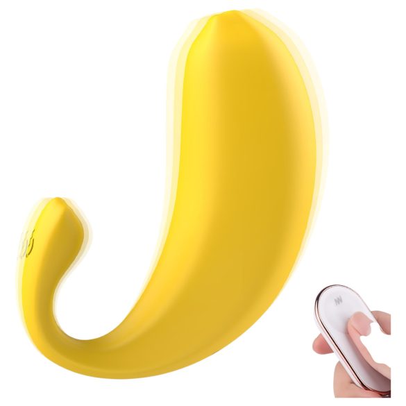 Sex HD - huevo vibrador inteligente forma plátano silicona amarillo