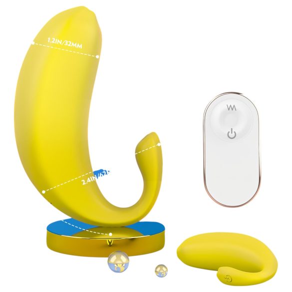 Sex HD - huevo vibrador inteligente forma plátano silicona amarillo
