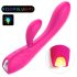 Vibrador recargable y resistente al agua con calentador (rosa)