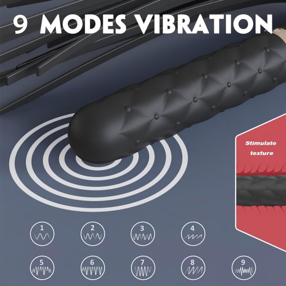 Sex HD Bloody Mary - vibrador recargable impermeable y látigo - negro