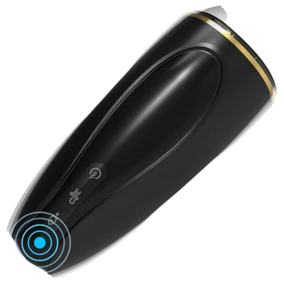 Sex HD Hawk - Masturbador vibrante y succionador recargable (blanco y negro)