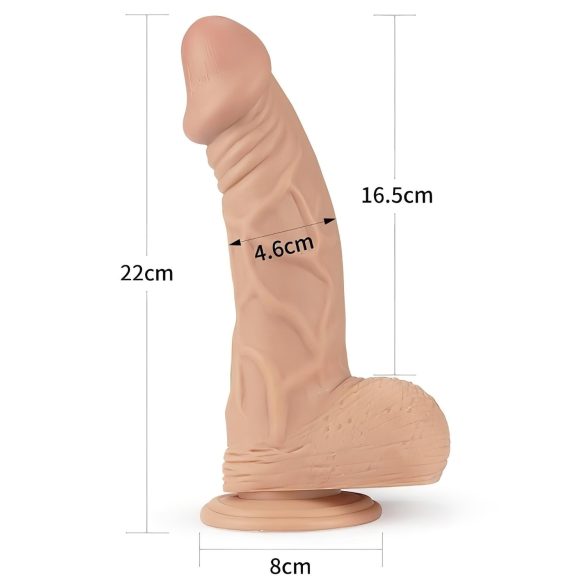 Lovetoy Real Extreme - consolador realista con ventosa - 23cm - color piel