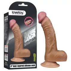 Lovetoy - dildo realista curvado - 20cm - color natural