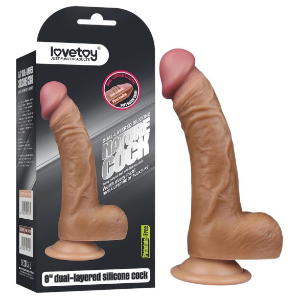 Lovetoy - Dildo realista curvado de 22 cm (color natural)