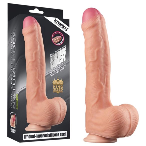 Lovetoy Nature Cock - dildo realista de doble capa - 28cm (natural)
