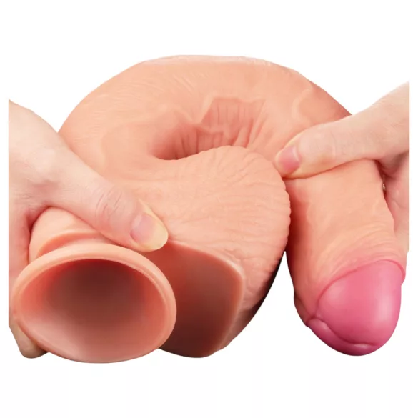Lovetoy Nature Cock - consolador realista doble capa 28 cm color piel