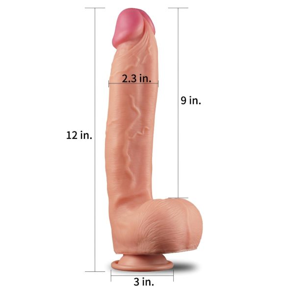 Lovetoy Nature Cock - Dildo realista doble capa - 30cm color natural