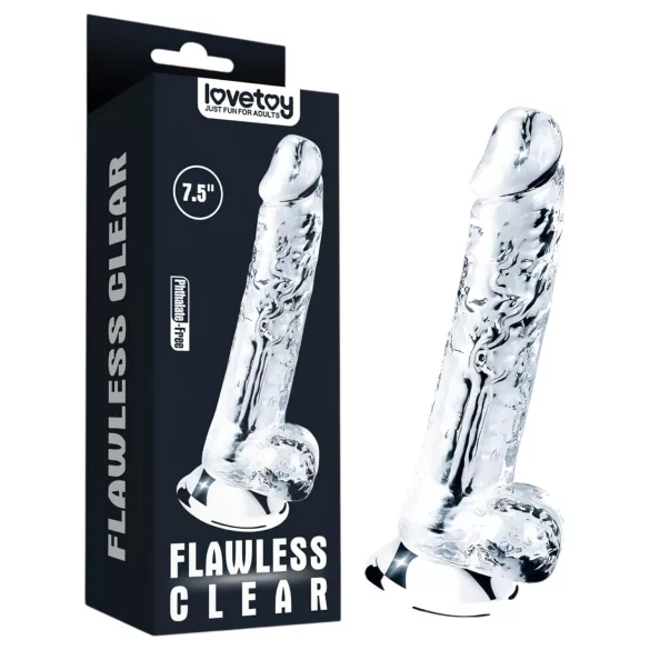Lovetoy Flawless Clear - consolador con ventosa - 19cm - transparente