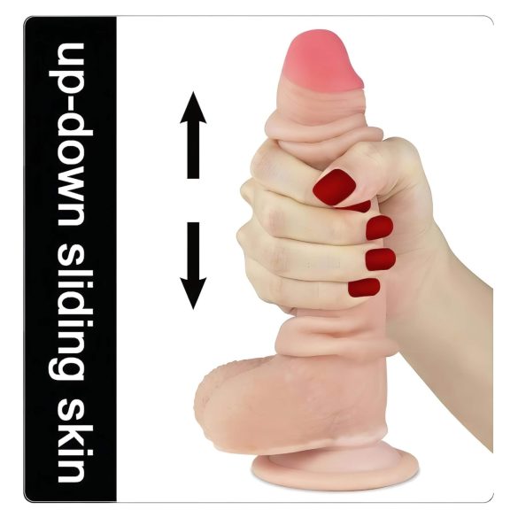 Lovetoy Sliding-Skin - dildo realista doble capa - 18 cm - color piel