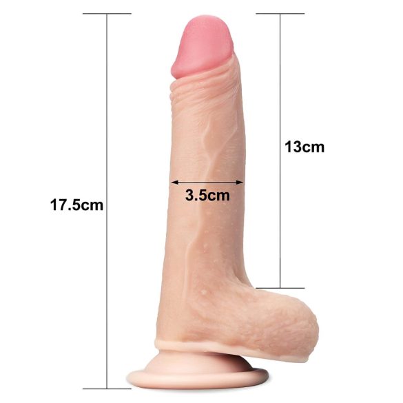 Lovetoy Sliding-Skin - dildo realista doble capa - 18 cm - color piel