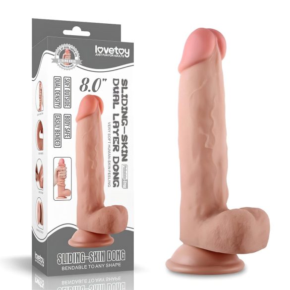 Lovetoy Sliding-Skin - dildo realista doble capa - 21cm - color natural
