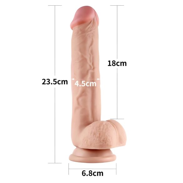 Lovetoy - Dildo realista doble capa - 23 cm piel realista beige