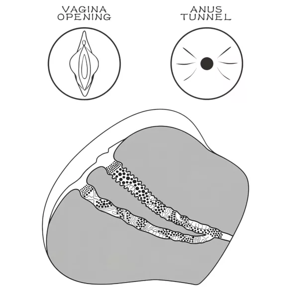 Lovetoy - Torso masturbador vagina y ano - realista - color natural