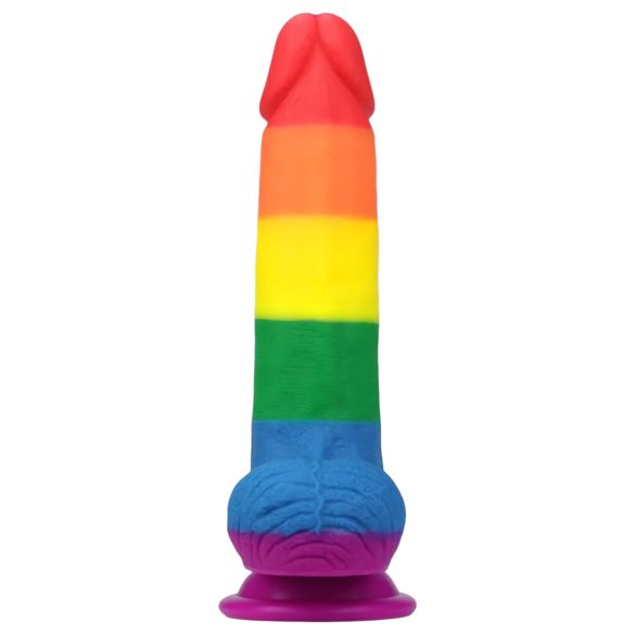 Lovetoy Prider - consolador realístico con testículos - 20cm - arcoíris
