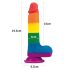 Lovetoy Prider - Dildo realista con testículos - 20cm (arcoíris)