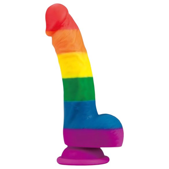 Lovetoy Prider - dildo realista de silicona - 19cm (arcoíris)