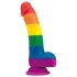 Lovetoy Prider - dildo realista de silicona - 19cm (arcoíris)