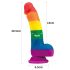 Dildo realista Lovetoy Prider 19cm - Arcoíris 