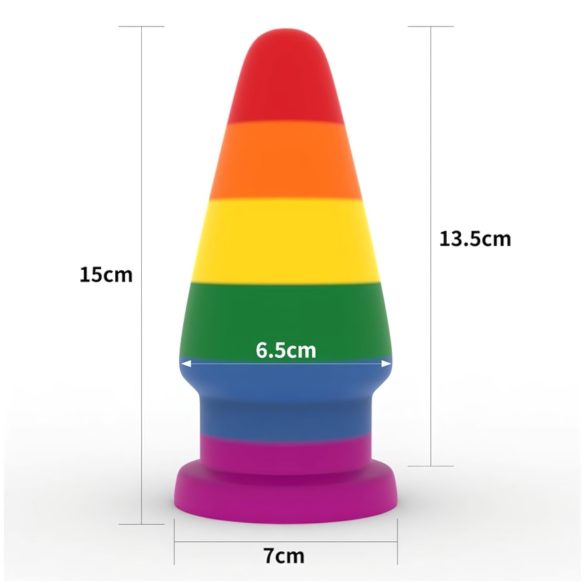 Lovetoy Prider - plug anal dilatador - 15 cm - arcoíris